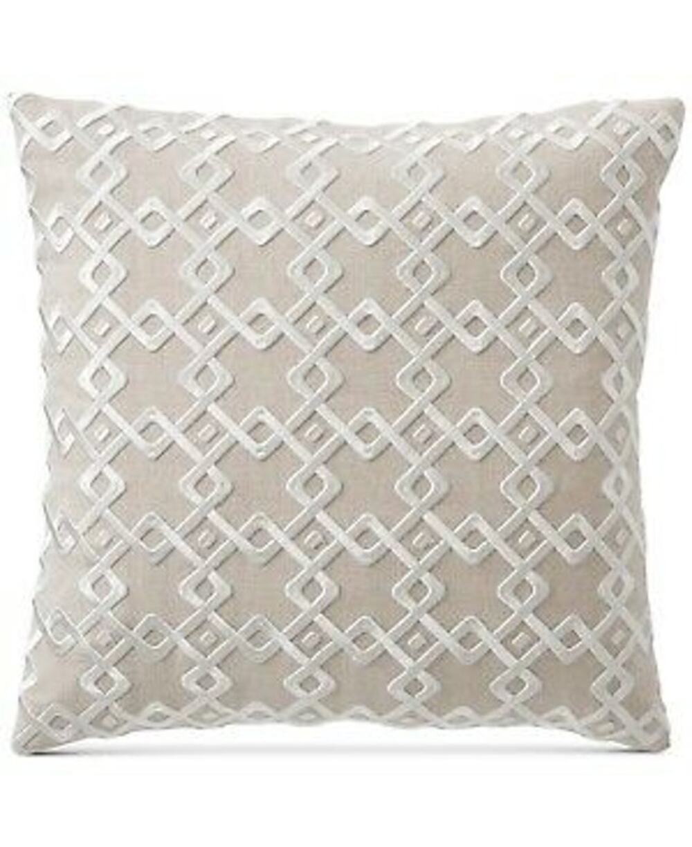 Hotel Embroidered Linen Square Decorative Pillow